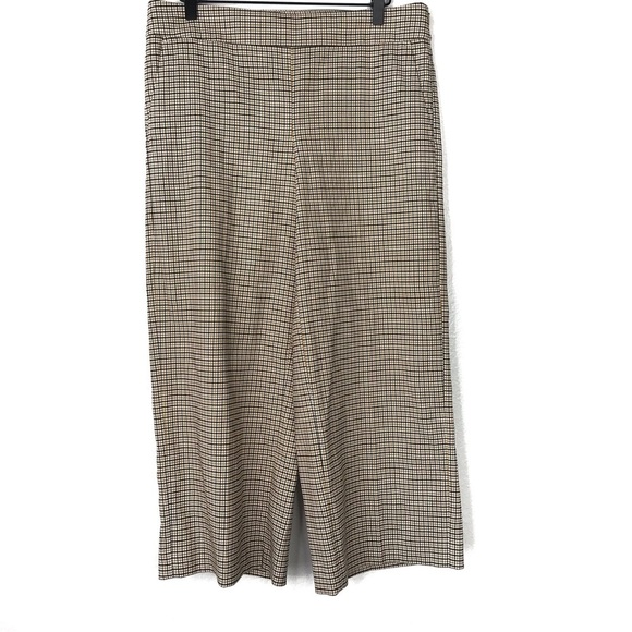 ANN TAYLOR LOFT Plaid Checkered High Rise Wide Leg Crop Pants 8 - Picture 7 of 7